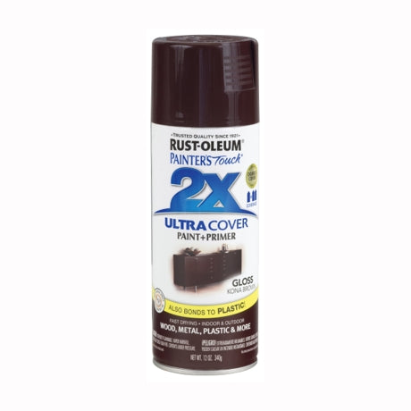 Rust-oleum Painter's Touch Ultra Cover 2x Gloss Spray Paint 12oz Kona Brown