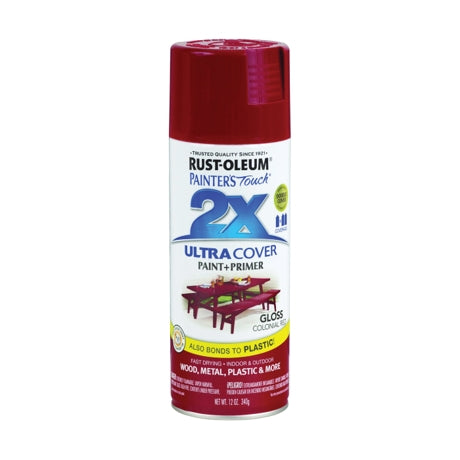 Rust-oleum Painter's Touch Ultra Cover 2x Gloss Spray Paint 12oz Colonial Red
