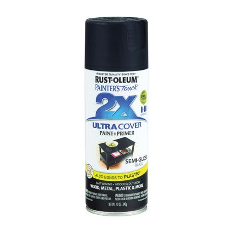 Rust-oleum Painter's Touch Ultra Cover 2x Semi-gloss Spray Paint 12oz Black