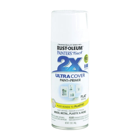 Rust-oleum Painter's Touch Ultra Cover 2x Matte Spray Paint 12oz Flat White