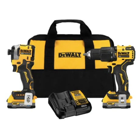 Dewalt Powerstack 20v Max Lithium Ion Impact Driver And Drill Kit (Battery Included)