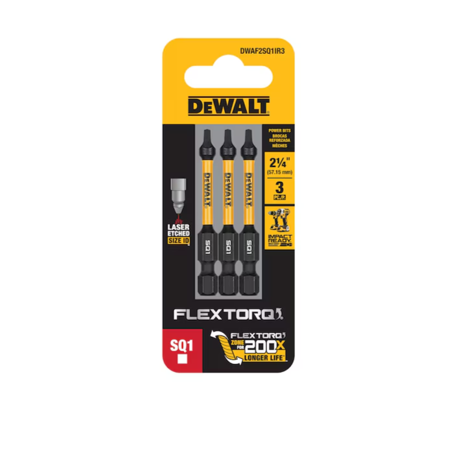 Dewalt Dwaf2sq2ir5 Flextorq 1/4-in X 2-1/4 -in Square/robertson Impact Driver Bit Sq2 (5-piece)