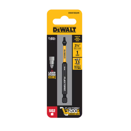 Dewalt Dwaf3sq2ir Flextorq 1/4-in X 3-1/2-in Square/robertson Impact Driver Bit Sq2