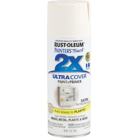 Rust-oleum Painter's Touch Ultra Cover 2x Satin Spray Paint 12oz Blossom White