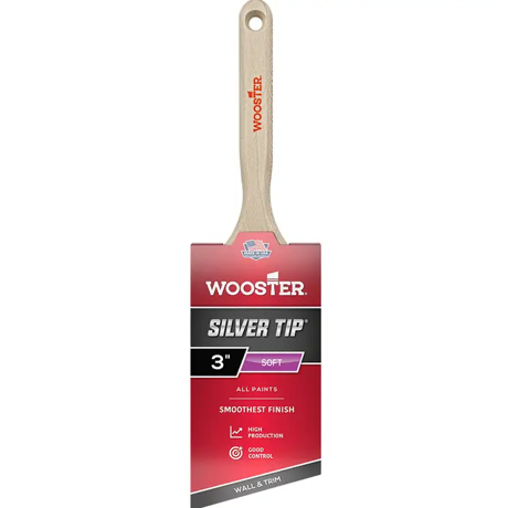 Wooster Brush Company 5221 Silver Tip Ct Polyester Angle Sash Paint Brush 3″