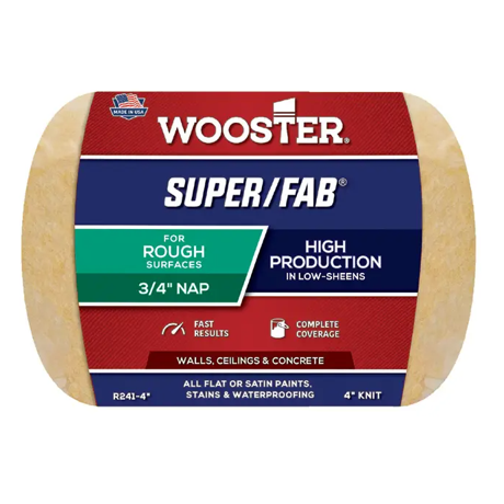 Wooster Brush Company 4″ X 3/4″ Nap Super/fab High Capacity Roller Cover