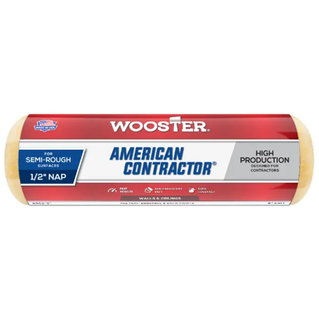 Wooster Brush Company 9″ X 3/4″ Nap American Contractor Production Roller Cover
