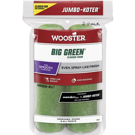 Wooster Brush Company 4-1/2″ Jumbo-koter Big Green Mini-roller Cover, 2-pack