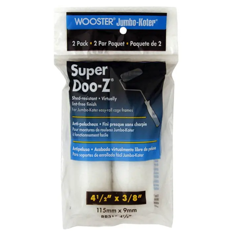 Wooster Brush Company 4-1/2″ X 3/8″ Nap Jumbo-koter Super Doo-z Mini-roller Cover, 2-pack