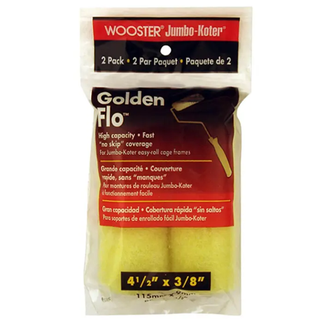 Wooster Brush Company 4-1/2″ X 3/8″ Nap Jumbo-koter Golden Flo Mini-roller Cover, 2-pack