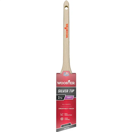 Wooster Brush Company 1-1/2″ Silver Tip Ct Polyester Angle Sash Paint Brush