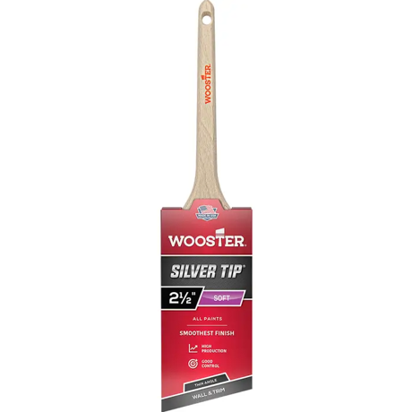 Wooster Brush Company 2-1/2″ Silver Tip Ct Polyester Angle Sash Paint Brush