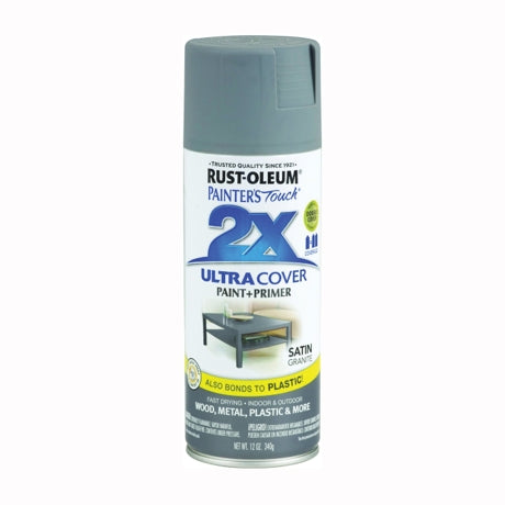 Rust-oleum Painter's Touch Ultra Cover 2x Satin Spray Paint 12oz Granite