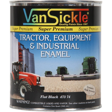 Van Sickle Tractor, Equipment & Industrial Enamel Flat Black Paint - 1 Quart