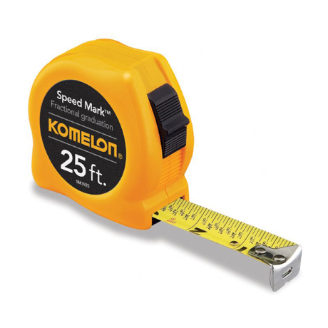 Komelon Speed Mark Fractional Tape Measure 25'