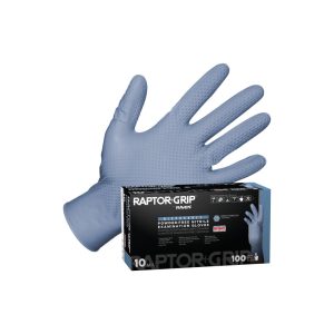 Raptor Grip Nitrile Exam Gloves, Gray-Blue, 10 mil, 100/box
