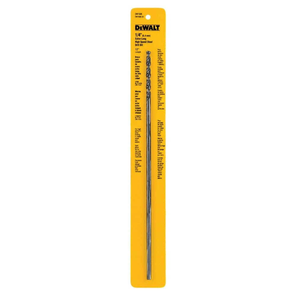 Dewalt 1/4" X 12" Black Oxide Drill Bit