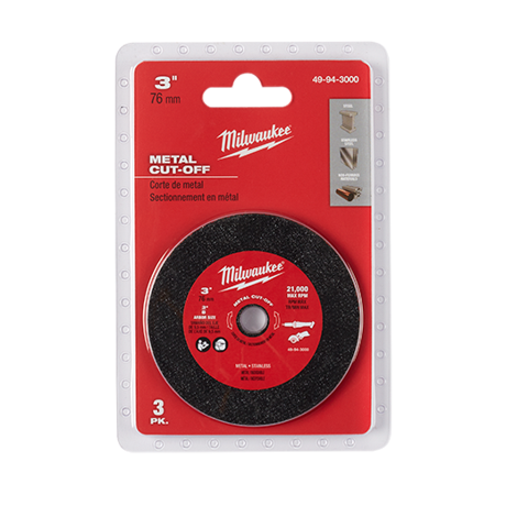 Milwaukee 3" Metal Cut Off Wheel 3pk 49-94-3000