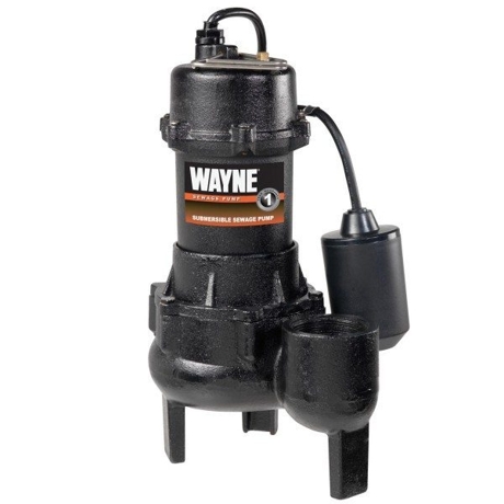 Wayne 1/2hp Cast Iron Sewage Pump With Tether Float Switch Rpp50