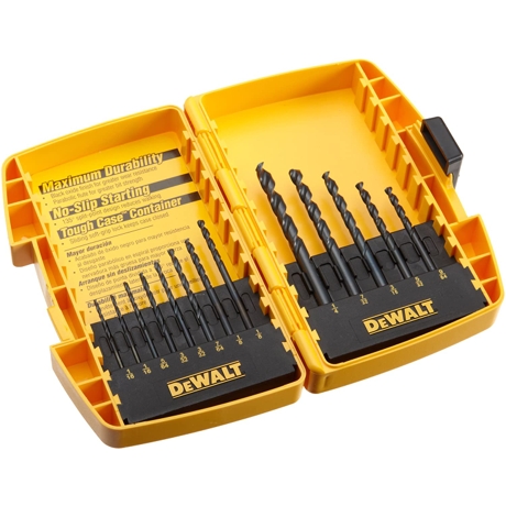 Dewalt Black Oxide Drill Bit Set With Pilot Point, 13-piece (Dw1163)