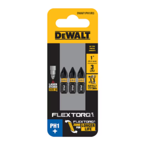 Dewalt Dwaf1ph1ir3 Flextorq 1/4-in X 1-in Phillips Impact Driver Bit (3-piece)