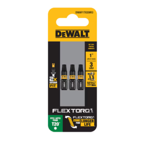 Dewalt Dwaf1tx20ir3 Flextorq 1/4-in X 1-in Torx Impact Driver Bit T20 (3-piece)
