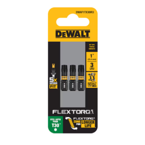Dewalt Dwaf1tx30ir3 Flextorq 1/4-in X 1-in Torx Impact Driver Bit T30 (3-piece)