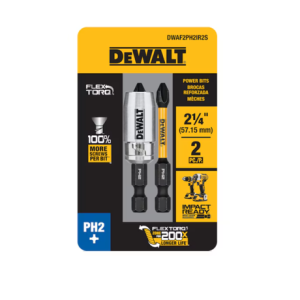 Dewalt Dwaf2ph2ir2s Flextorq 1/4-in X 2-in Phillips Impact Driver Bit Ph2 (2-piece)