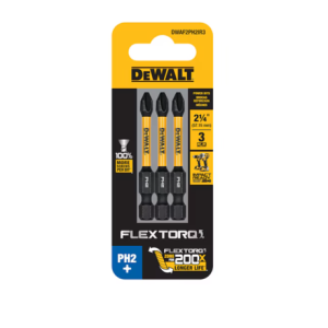 Dewalt Dwaf2ph2ir3 Flextorq 1/4-in X 2-1/4-in Phillips Impact Driver Bit Ph2 (3-piece)