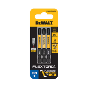 Dewalt Dwaf2ph3ir3 Flextorq 1/4-in X 2-1/4-in Phillips Impact Driver Bit Ph3 (3-piece)