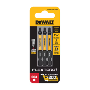 Dewalt Dwaf2sq3ir3 Flextorq 1/4-in X 2-1/4 -in Square/robertson Impact Driver Bit Sq3 (3-piece)