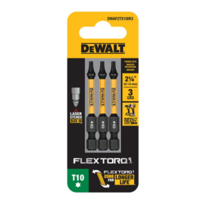 Dewalt Dwaf2tx10ir3 Flextorq 1/4-in X 2-1/4 -in Torx Impact Driver Bit T10 (3-piece)