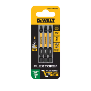 Dewalt Dwaf2tx20ir3 Flextorq 1/4-in X 2-1/4 -in Torx Impact Driver Bit T20 (3-piece)
