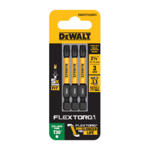 Dewalt Dwaf2tx30ir3 Flextorq 1/4-in X 2-1/4 -in Torx Impact Driver Bit T30 (3-piece)
