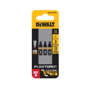 Dewalt Dwaf1sq1ir3 Flextorq 1/4-in X 1-in Square/robertson Impact Driver Bit (3-piece)