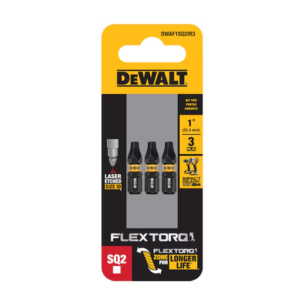 Dewalt Dwaf1sq2ir3 Flextorq 1/4-in X 1-in Square/robertson Impact Driver Bit (3-piece)