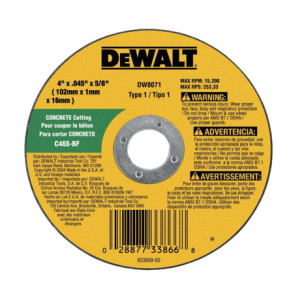 Dewalt Dw8071 Concrete/masonry Wheel, 4-inch X .045-inch X 5/8