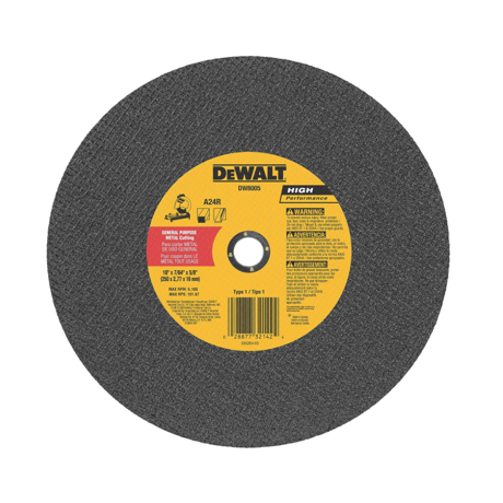 Dewalt Dw8005 10 X 7/64 X 5/8 General Purpose Metal Chop Saw Wheel