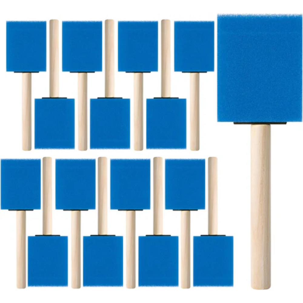 Bates- Foam Paint Brushes, 2", 16 Pack, Blue