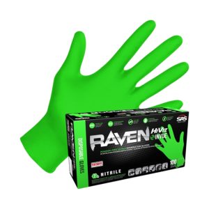 Raven InVue Hi-Viz Nitrile Exam Gloves, 7 mil, 100/box