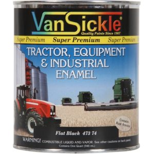 Van Sickle Tractor, Equipment & Industrial Enamel Flat Black Paint - 1 Quart