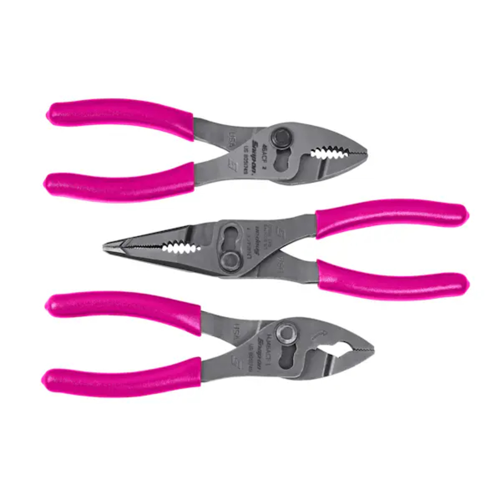 3 pc 6" Talon Grip™ Slip-Joint Pliers Set (Electric Pink)