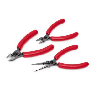 3 pc Precision Pliers Set (Red)