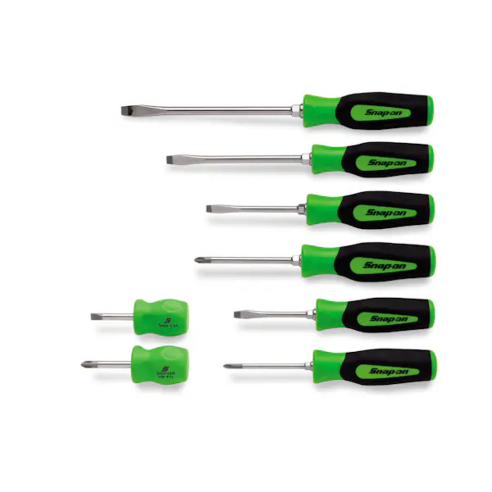 8 pc Instinct® Soft Grip Combination Screwdriver Set (Green)