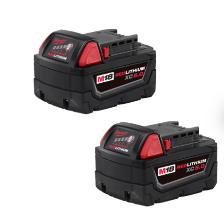 Milwaukee M18 Redlithium Xc5.0 Extended Capacity Battery 2pk