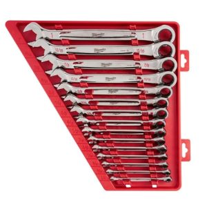 Milwaukee 15pc Ratcheting Combination Wrench Set - Sae