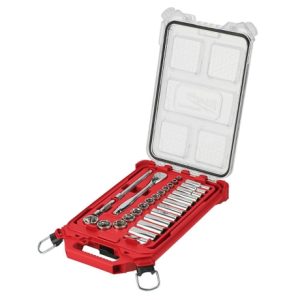 Milwaukee 3/8in 28 Pc Ratchet & Socket Set With Packout Organizer