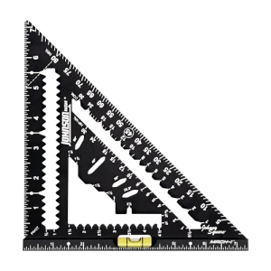 Johnson Level Johnny Square MACH 1 Smart Mark Rafter Square 7 1/4 Inch with Level Vial Black